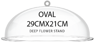[DT2917] Cover Dome Shape with Handle (Flower, Oval, 29cmx21cm)