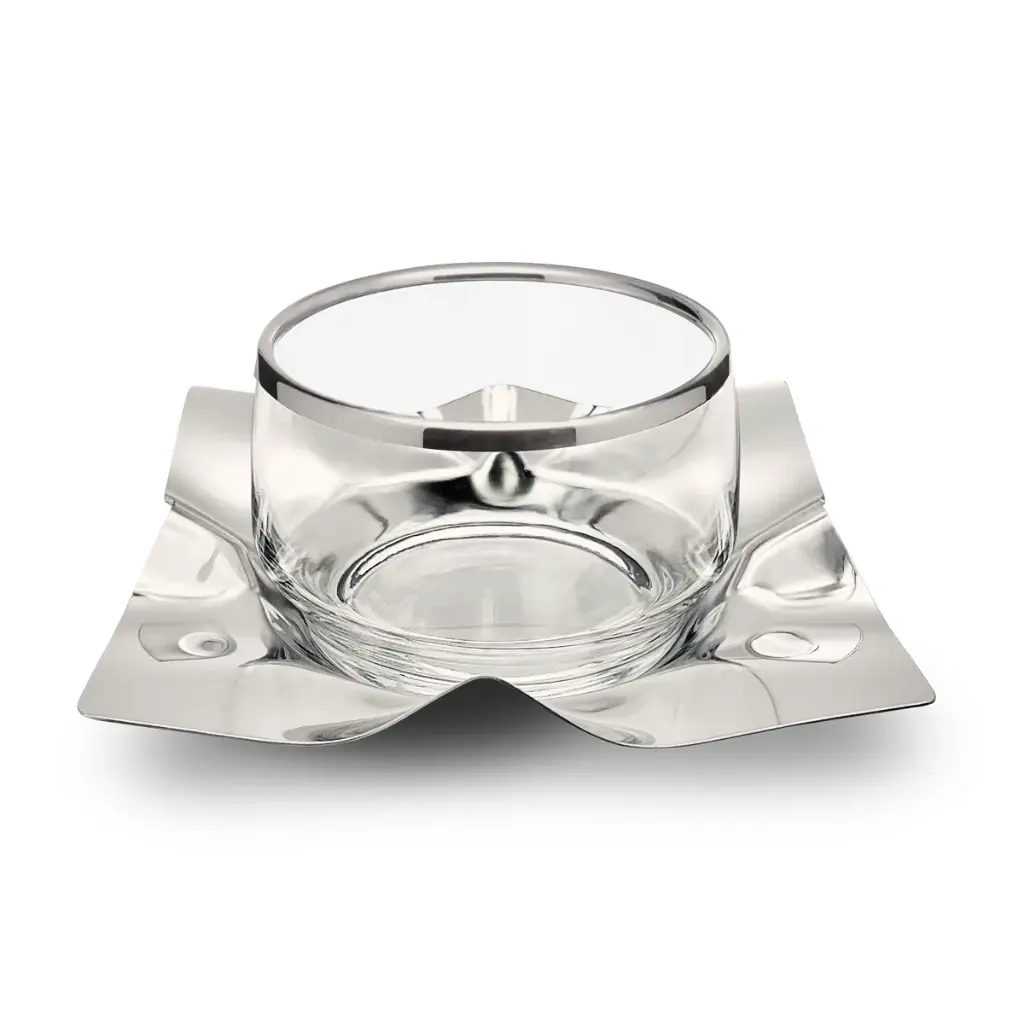 [DT3256] Carissa Dessert Set of 6 pcs  (Glass Rim, Silver)