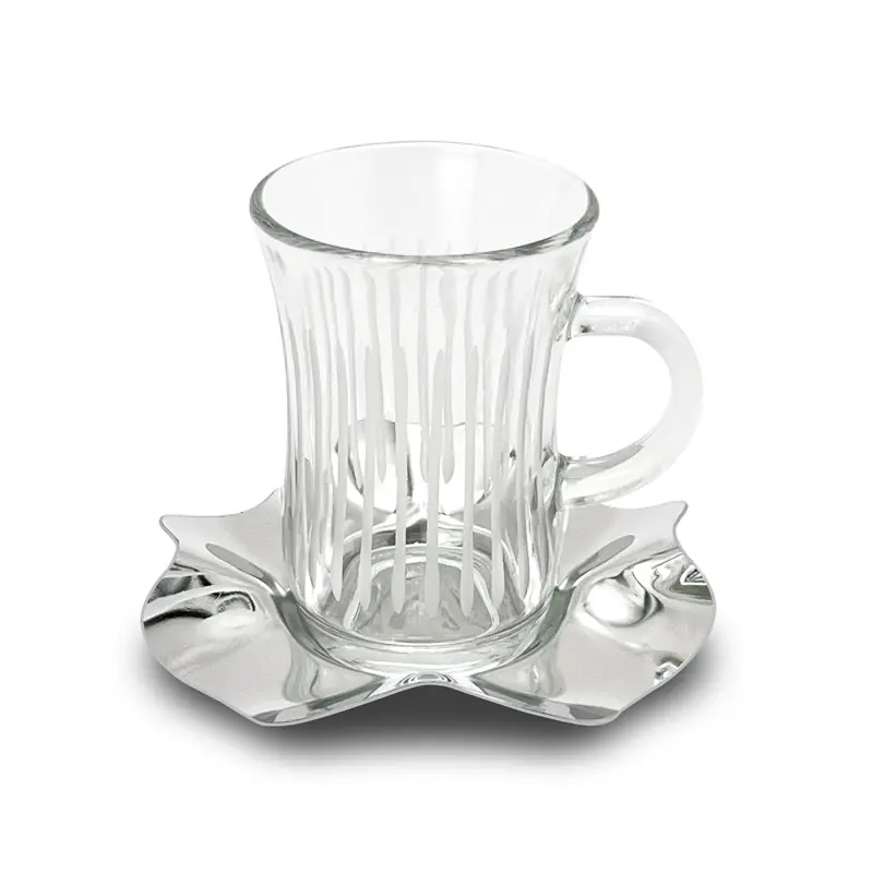 [DT3153] Petal Tea Set of 6 pcs  (Silver)