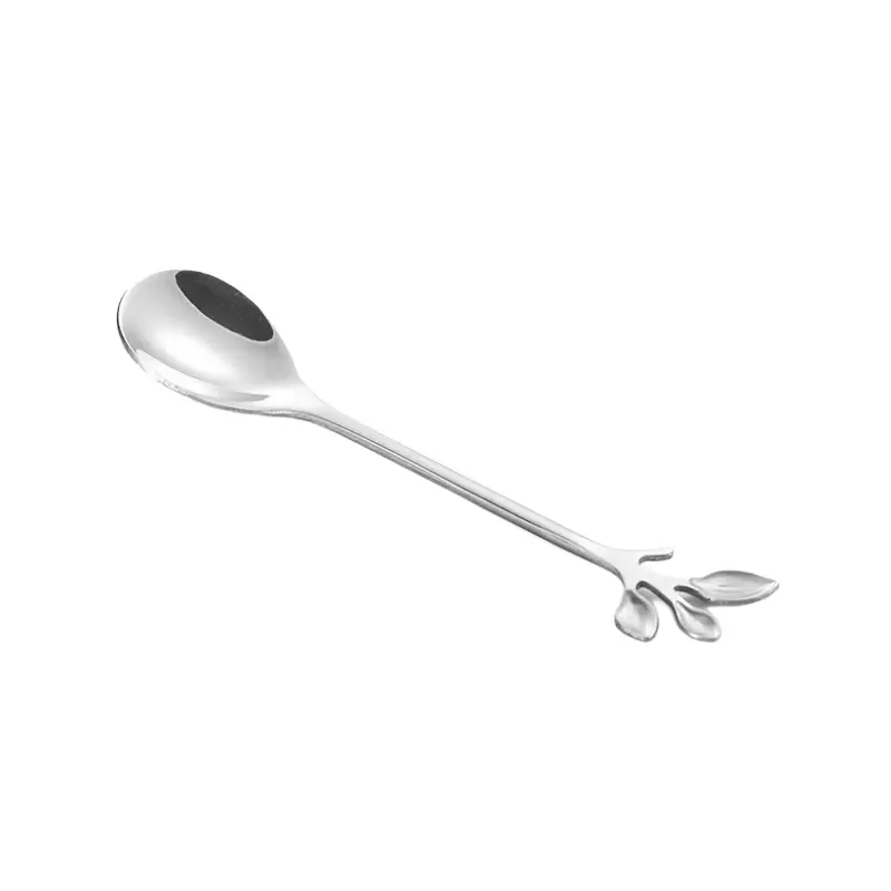 [DT1525] Leaf Stirring/Sugar Spoon Set of 6 pcs  (Silver)