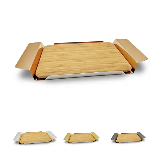 Nora Cheese Board S-S w/ Bamboo 